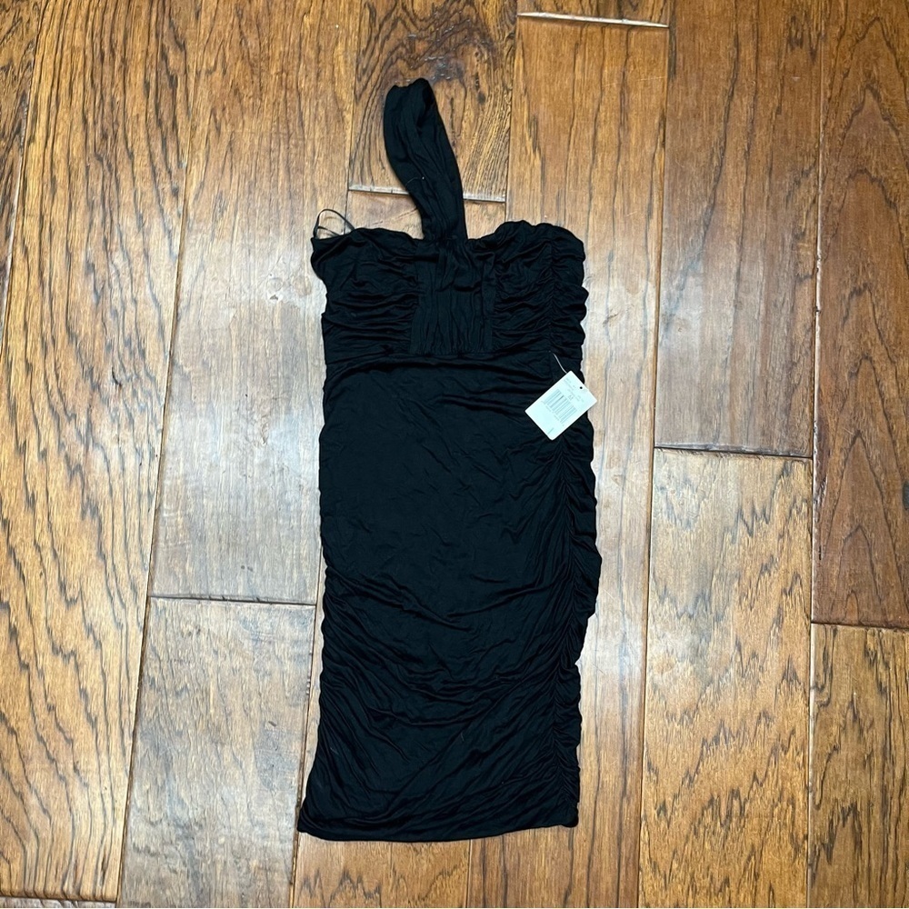 Guess black ruched Bodycon dress‎